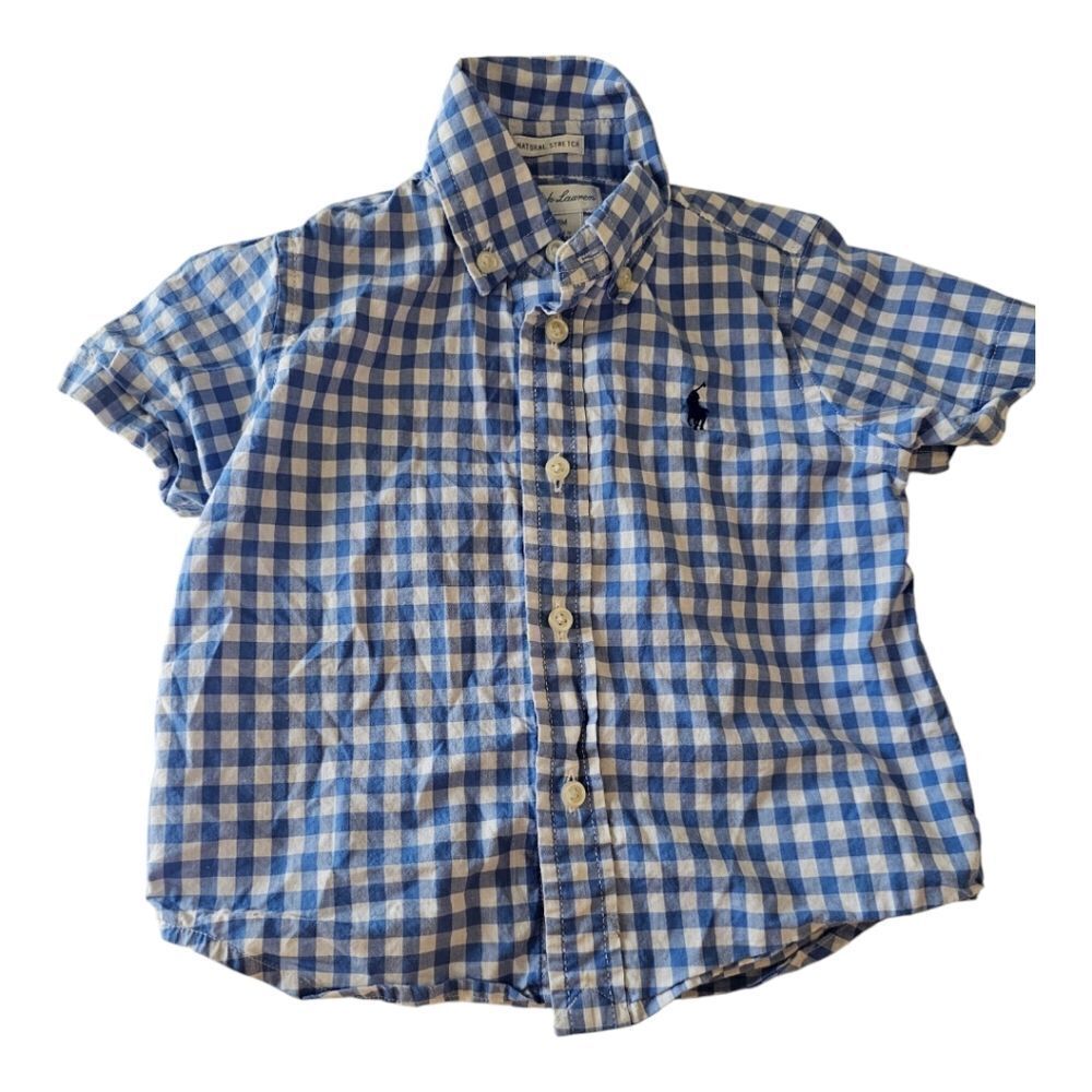RALPH LAUREN Checkered Button Down Shirt - 18 Months